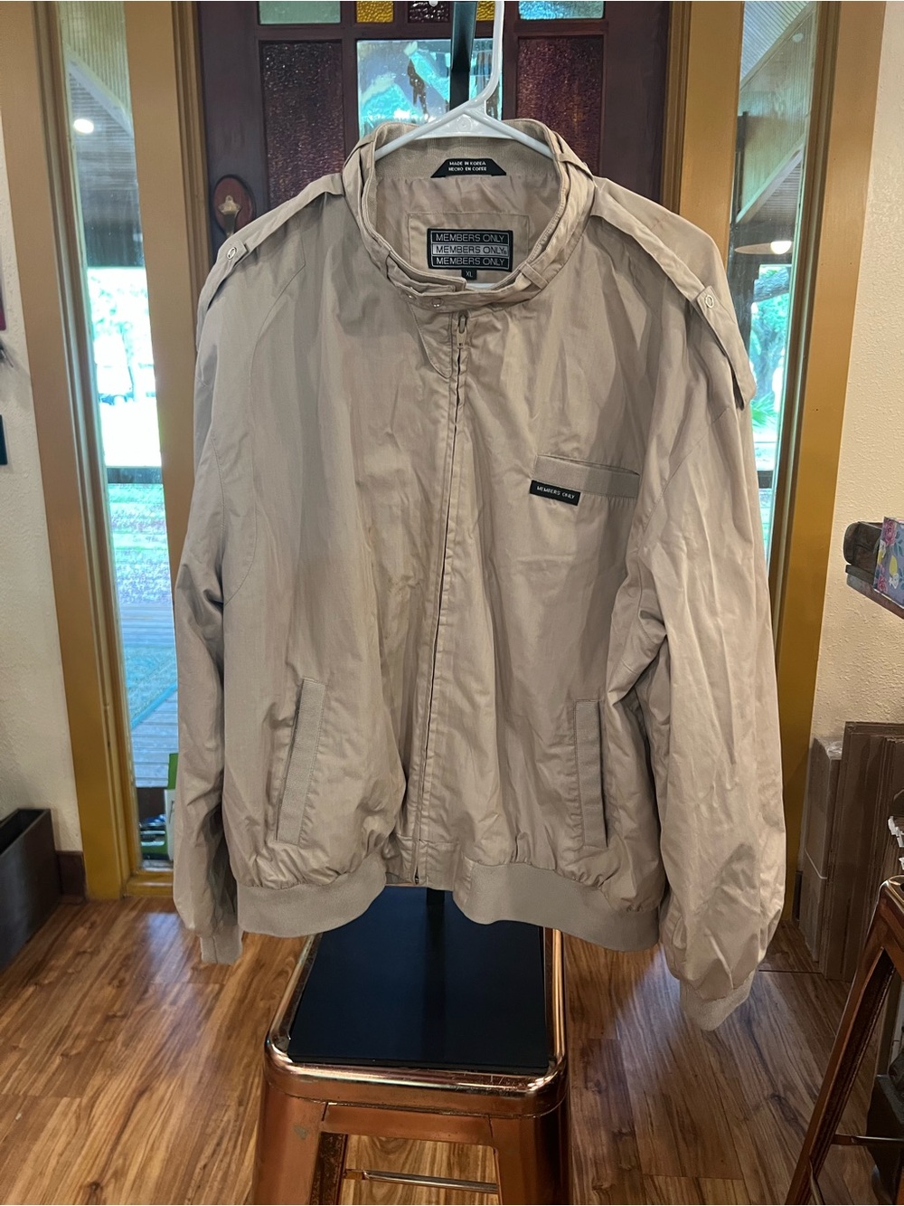 Members Only Beige Lightweight Zip-Front Jacket